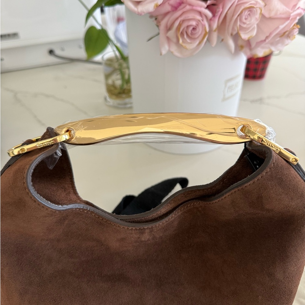 Brown Suede Boomerang Bag - Picture 3 of 7